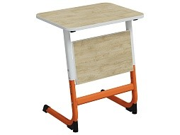 Стол 1-местный школьный 5-7 г/р "Логика" регулируемый (дуб "Бардолино", м/к белый/оранжевый)