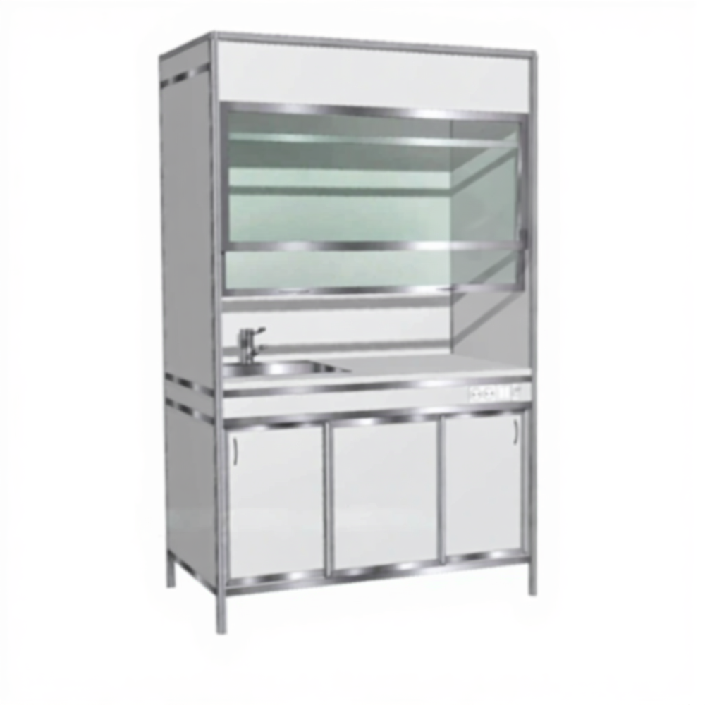 Шкаф вытяжной с тумбой Алюминиевый профиль (столешница постформинг) МА-В-1/1 (1500х735х2000)