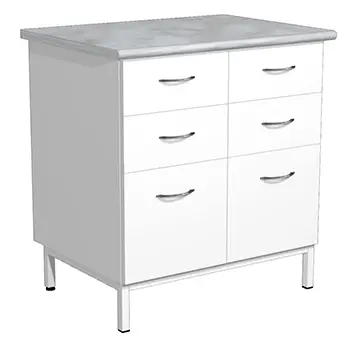 Тумба стационарная на металлокаркасе СЛ-11/2.3 (800х600х850) (постформинг, ЛДСП, каркас белый)