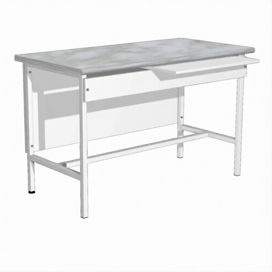 Стол лабораторный СЛ-107/1 (1150х600х750) (постформинг серый, каркас белый)