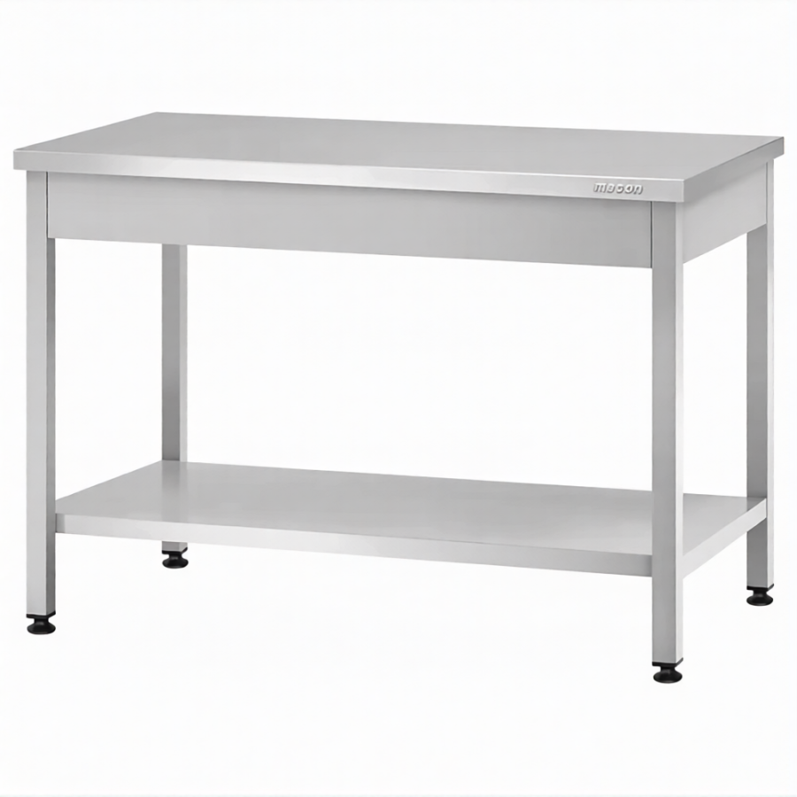 Стол производственный СПРп - 860х1200х700 «Profi Inox» (полка сплошная)