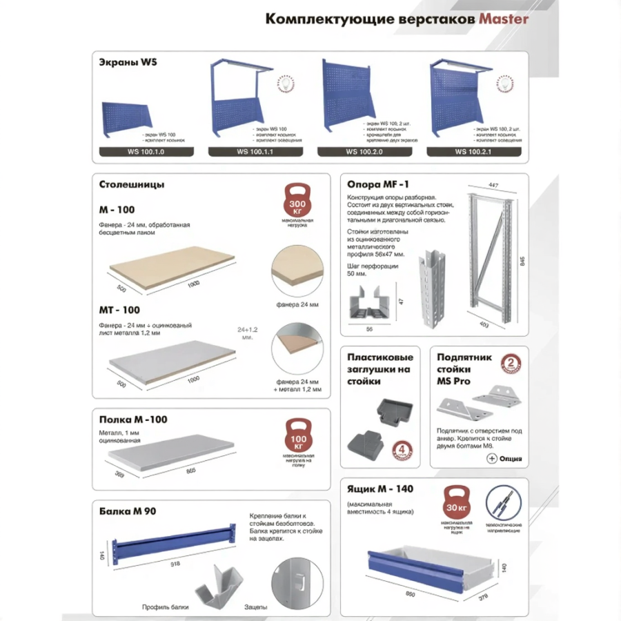 Верстак MASTER M100.MF1.MF1.013