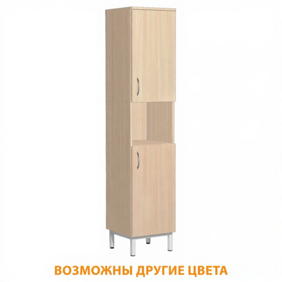 Шкаф-пенал для документов и материалов П-1 (ЛДСП дуб молочный, каркас белый)