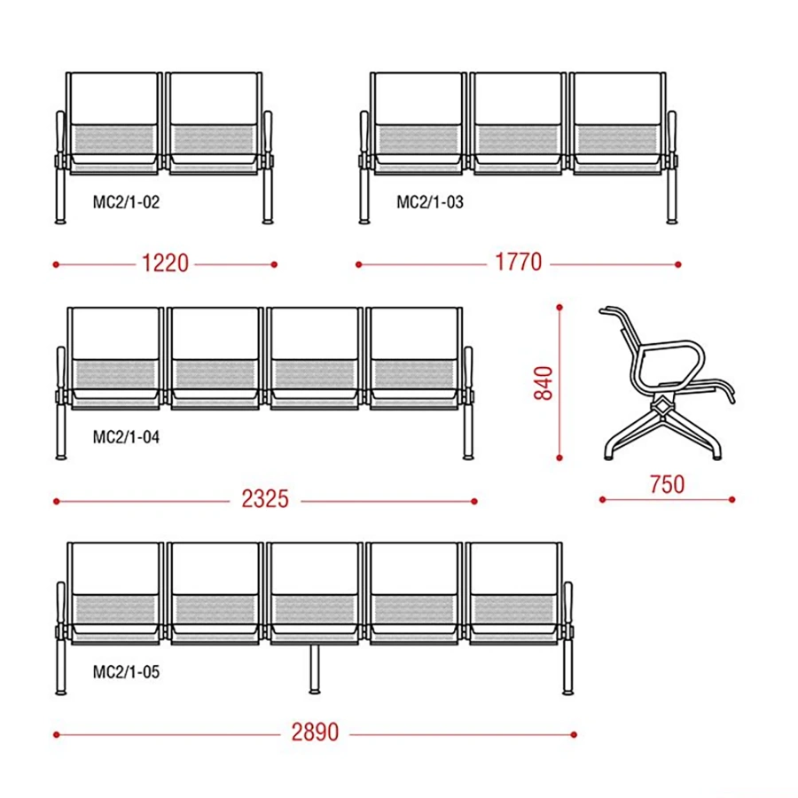Многоместная секция Вояж 2П (модель МС 2/1)