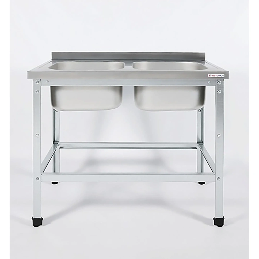 Ванна моечная двухсекционная цельнотянутая с бортом ВМЦ-2/10/6-БО-ЭЦ