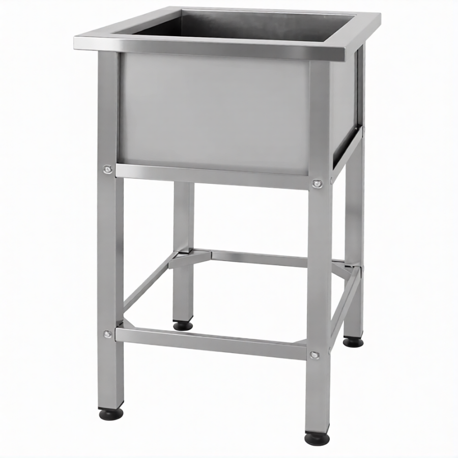 Ванна моечная ВМСн 800  1 м/о 700х700х400 (полка с отв. борт; ножка проф. тр. 40х40)