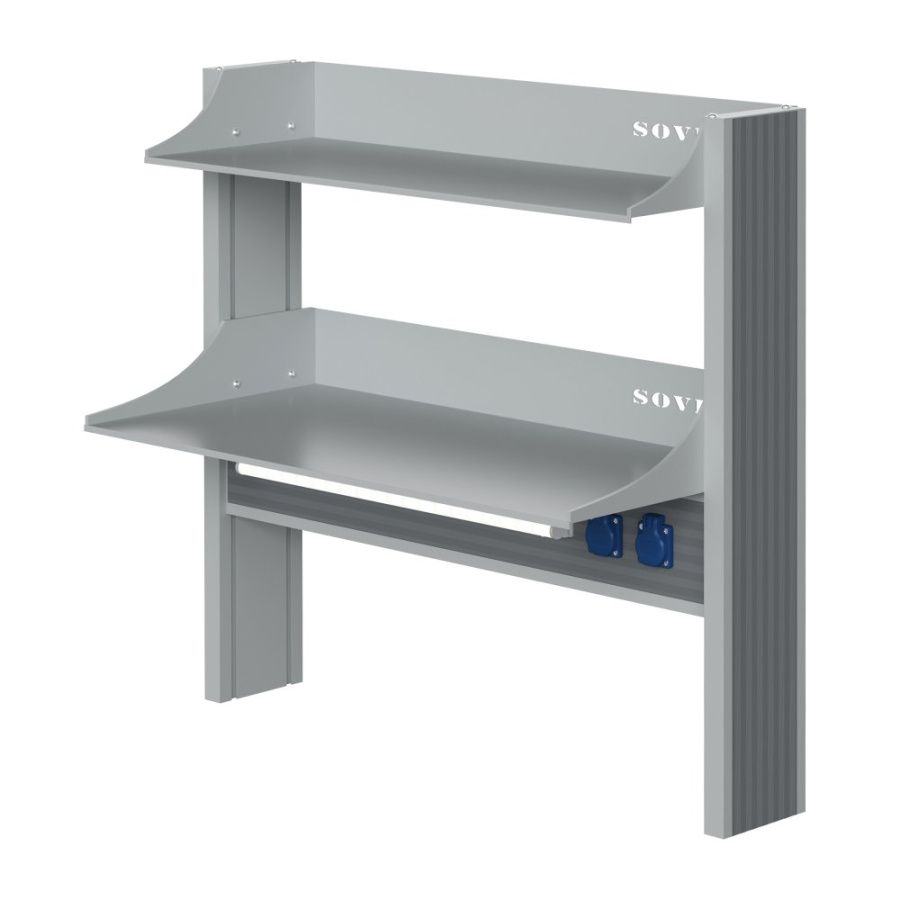 Технологический стеллаж для приборов низкий для пристенного стола Mod. 900 ТСПРн