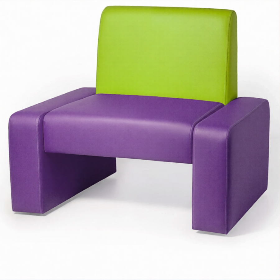 Диван-кресло ДО-10/1 (кожзам Эконом белый)