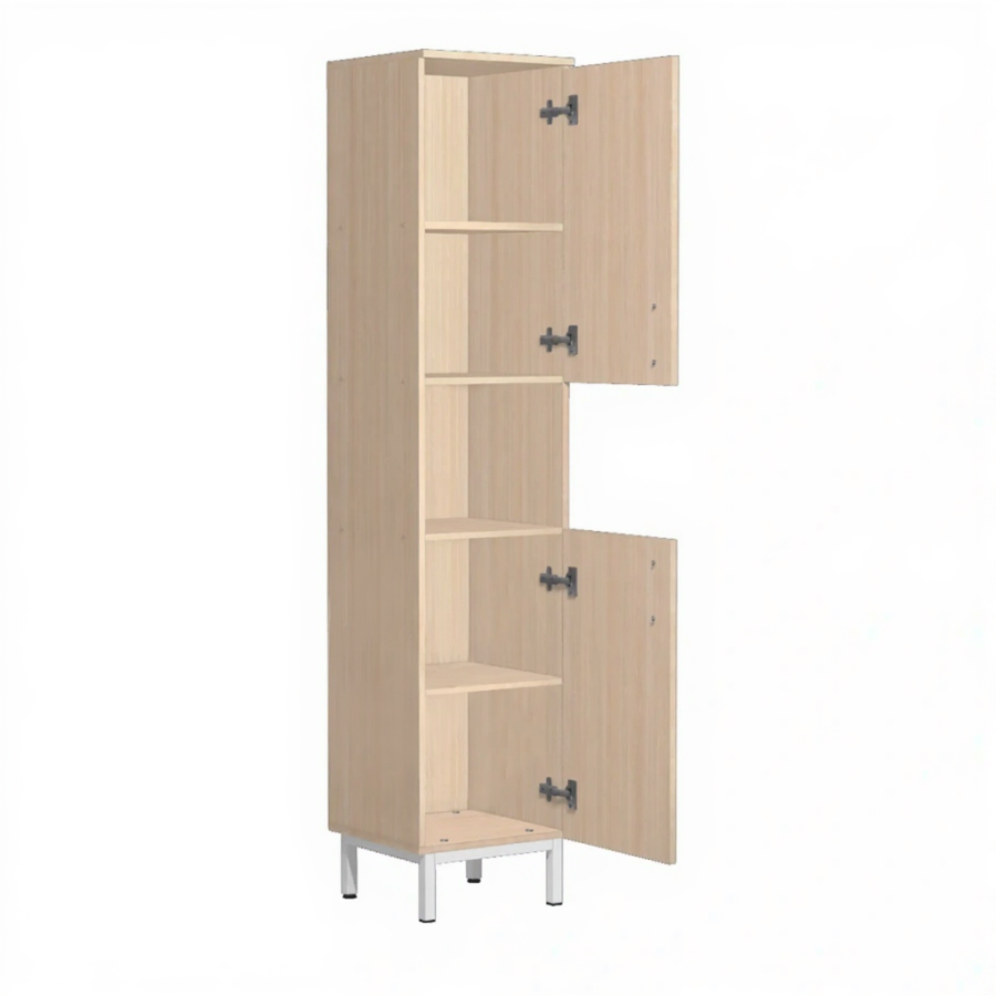 Шкаф-пенал для документов и материалов П-1 (ЛДСП дуб молочный, каркас белый)